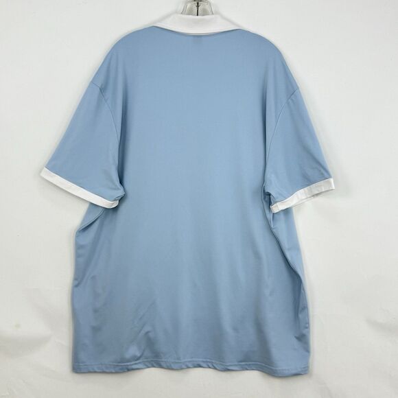 Men's Classic Regular-Fit Polo Shirt Men Blue Short Sleeve Shirt Size XXL - Picture 2 of 12